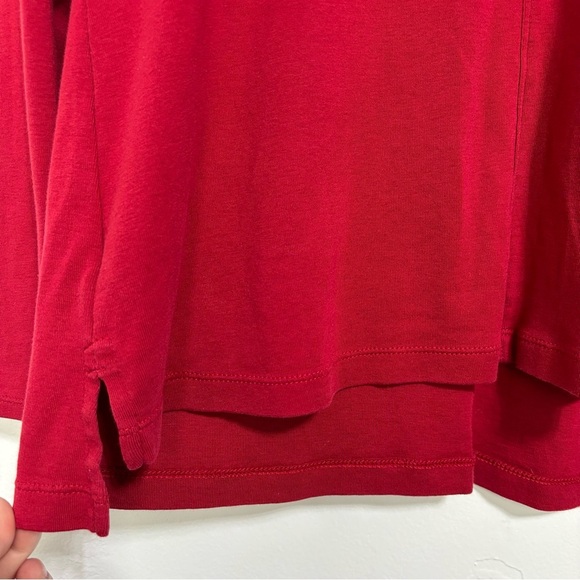 J.Jill Pima Crew Neck High Low Tee Long Sleeve Women's Small Cotton Basic - Picture 2 of 13